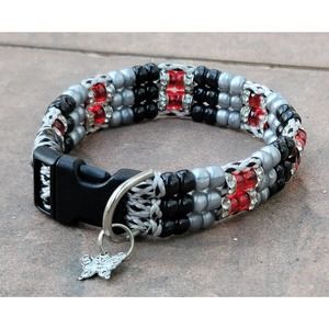 Custom Handmade Beaded Bling Dog Collar